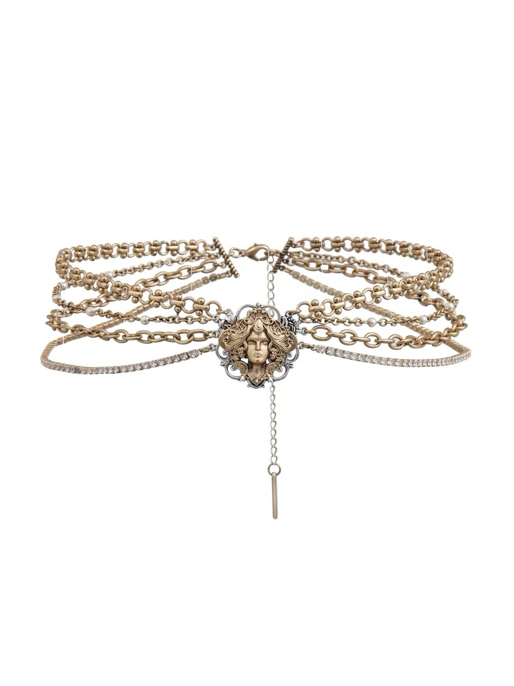 SUMIYAKI Medusa Layered Medieval Gold Clavicle Necklace